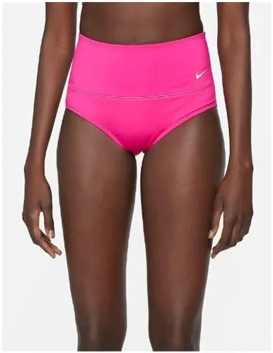 Vista 2 de Nike Traje de baño esencial de cintura alta para mujer (color rosa Prime)