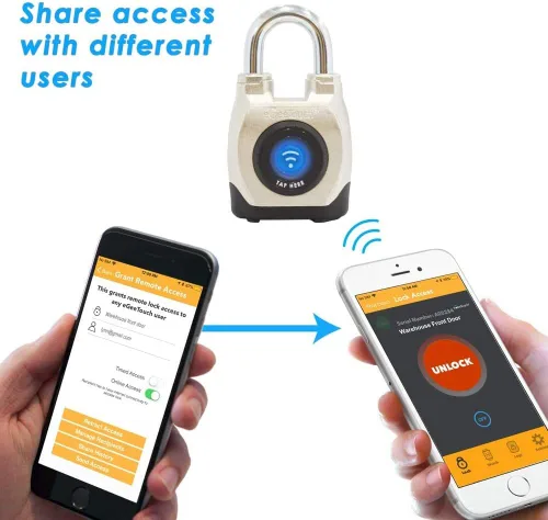 Vista 4 de 4.ª GEN. Candado inteligente para exteriores, resistente a la intemperie, diseño resistente para uso comercial, Bluetooth + NFC (paquete de 1)