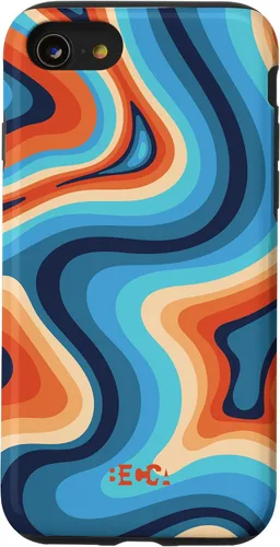 Vista 18 de Funda psicodélica para iPhone 16 Retro Groovy Liquid Swirl Hippie 70's 80's