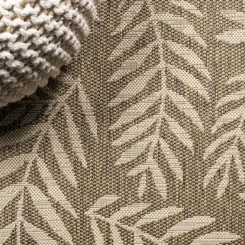 Vista 7 de Eyely BMS119A-28 Santa Monica Nevis Palm Frond - Alfombra costera para interiores y exteriores, casual, campo, floral, dormitorio, cocina, patio