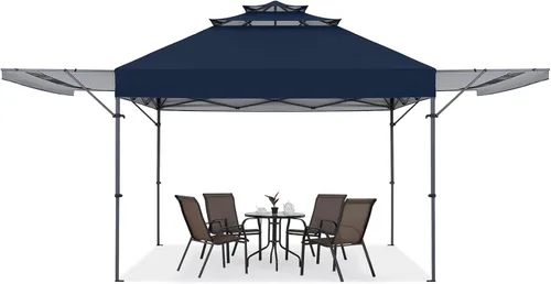 Vista 26 de ABCCANOPY Toldo desplegable – Tienda de campaña portátil para patio al aire libre resistente para patio trasero y terraza con 4 bolsas de arena Beige