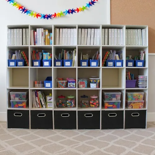 Vista 8 de Household Essentials Cubos de Almacenamiento de Tela Plegables Paquete de 6 – 11x11x11 Contenedores No Tejidos Apilables con Lados de Cartón