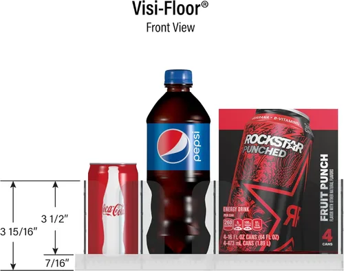 Vista 5 de Visi-Floor - Kit de sistema ajustable – Bóvedas frías y organizador de almacenamiento comercial para supermercados, tiendas de conveniencia