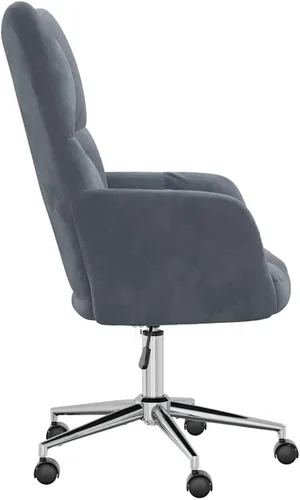 Vista 5 de Modern Velvet Office Chair with Adjustable Height, 360 Swivel and Rolling Castors, Ergonomic Computer Desk Chair for Home Office, Study Room, Dark