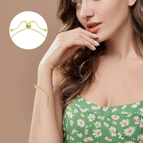 Vista 5 de Oubaka 12 pulseras deslizantes ajustables, cadenas extensoras ajustables con extremos de bola, cadenas extensoras para pulseras, joyería