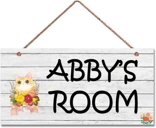 Vista 18 de Letreros personalizados de animales de dibujos animados para la cueva de hombrecito, letrero de gatos lindos, letrero personalizado para habitación