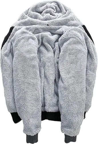 Vista 3 de SCODI - Sudaderas con capucha para hombre, sudadera de forro polar pesado, cremallera completa, forro de sherpa grueso