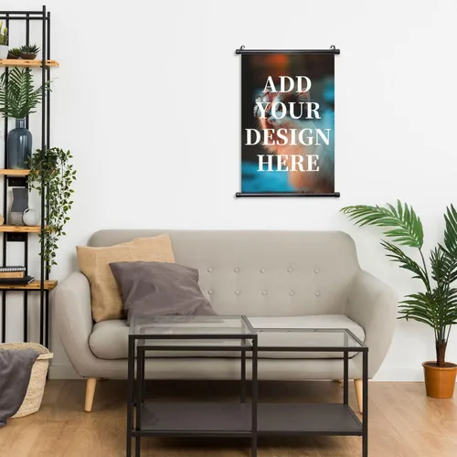Vista 5 de QXYIYBU Póster colgante personalizado, diseño personalizado de tu propia foto, logotipo, texto, arte de pared, marco de madera ajustable, póster