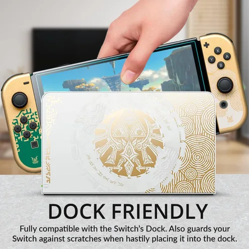 Vista 8 de Orzly Protector de pantalla de vidrio para Nintendo Switch OLED 2021 accesorios de consola (paquete de 4) Vidrio templado Life time Edition