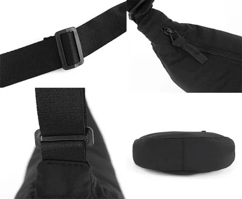 Vista 5 de Bolso cruzado Hobo Sling Crescent para mujeres y hombres, bolso de hombro pequeño de moda, bolso de bola de masa casual, correa ajustable