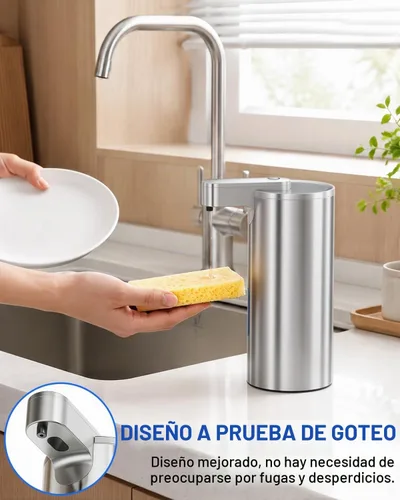 Vista 6 de Fantictas Dispensador automático de jabón sin contacto, acero inoxidable
