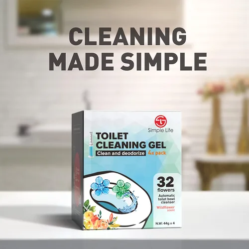 Vista 6 de Simple Life Gel limpiador de inodoro, sello de gel para inodoro de flores frescas, detiene la cal y las manchas con aroma refrescante Limpieza
