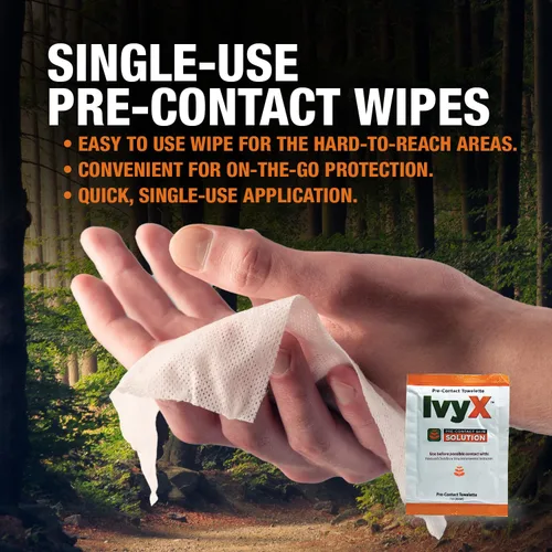 Vista 2 de CoreTex Ivy X - Toallitas de hiedra venenosa precontacto, paquete de 25 toallitas de barrera de un solo uso para ayudar a prevenir erupciones