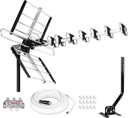 Vista 7 de Five Star - Antena de TV para exteriores HDTV de largo alcance de hasta 200 millas, antena de TV para instalar en ático o techo, antena digital OTA