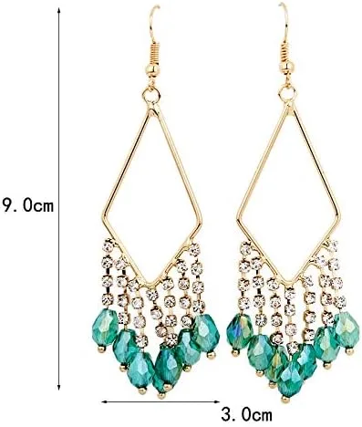 Vista 2 de Pendientes de ratán para mujer, pendientes de acrílico para mujer, pendientes de Navidad, regalo para mujer