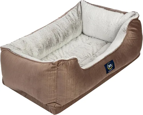 Vista 9 de Cama ortopédica para mascotas Serta Cuddler para perros – Marrón chocolate (grande)