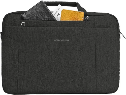 Vista 3 de Kroser - Bolso de hombro para portátil de 15,6 pulgadas, maletín bandolera para portátil, bolso de mano repelente al agua, para negocios, unisex