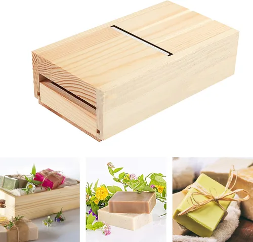 Vista 7 de PH PandaHall Caja de cajón de jabón de madera, biseladora de jabón, herramienta de afeitar para recortar jabones y velas hechas a mano para Navidad