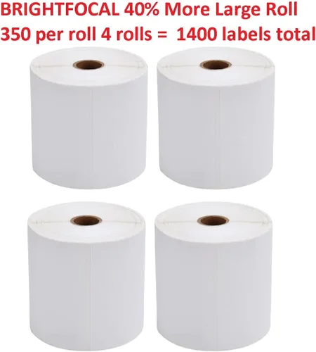 Vista 2 de 4 rollos de etiquetas térmicas directas de 4" x 6" para Zebra LP 2844 Zp-450 Zp-500 Zp-505 Total 1400