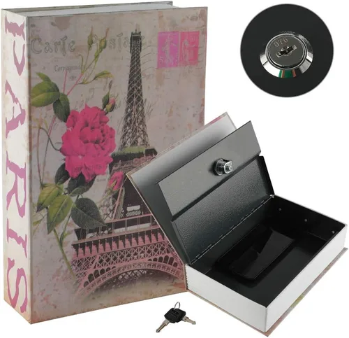 Vista 8 de KYODOLED - Caja fuerte con forma de libro, con cerradura de combinación, caja portátil de seguridad secreta, para ocultar dinero, metálica