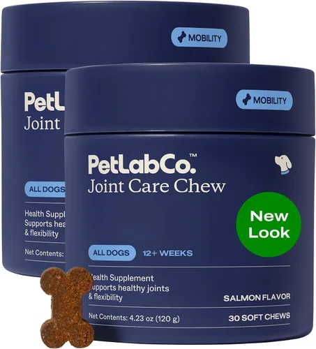 Vista 9 de PetLab Co. Masticables para el cuidado de las articulaciones para perros, 30 masticables suaves, paquete de 2, cerdo