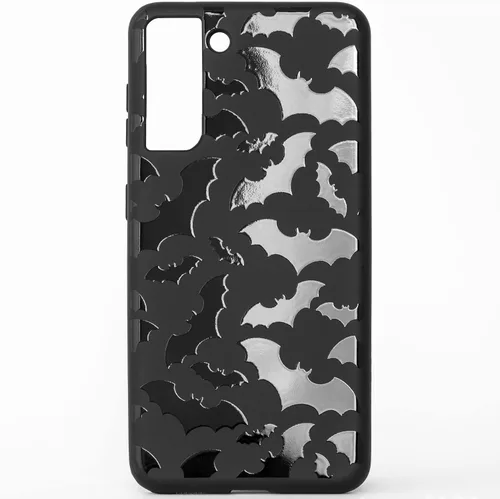 Vista 10 de Funda de teléfono negra mate compatible con Samsung Galaxy Note 10 4G 2019 – Funda protectora de goma delgada con diseño de murciélagos, diseño