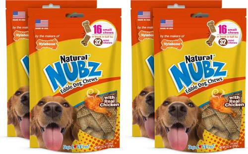 Vista 12 de Nylabone Nubz - Golosinas masticables naturales para perros pequeños, huesos masticables para perros de larga duración, hechos en los Estados