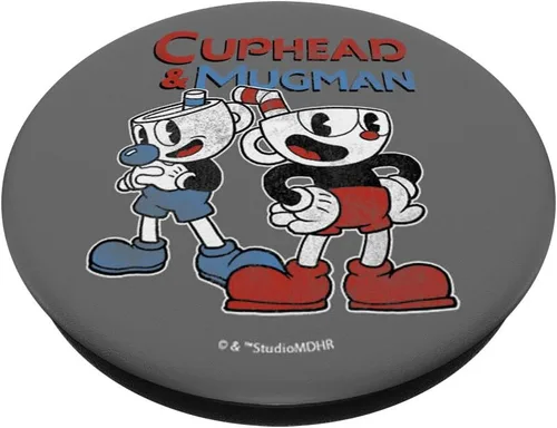 Vista 2 de Cuphead & Mugman Dynamic Duo Color En PopSockets PopGrip: Agarre intercambiable para teléfonos y tabletas