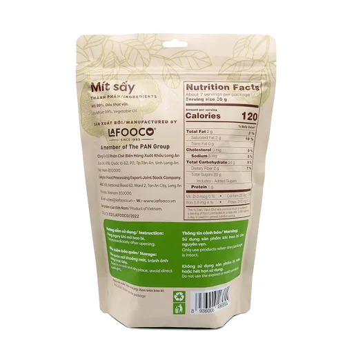 Vista 2 de LAFOOCO Chips de yaca seca, fruta seca al vacío, veganos, bocadillos saludables 100% fruta de jaca vietnam (7 onzas)