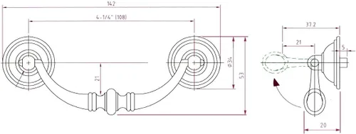 Vista 4 de Richelieu Hardware BP30214909 - Tirador tradicional de hierro negro mate para cocina, baño y muebles de 4 1/4 pulgadas (4.252 in)