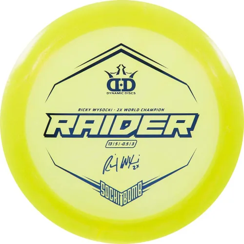 Vista 5 de Dynamic Discs Disco de golf Ricky Wysocki Sockibomb Glimmer Lucid Ice Raider de distancia para conductor de hielo [los colores variarán]