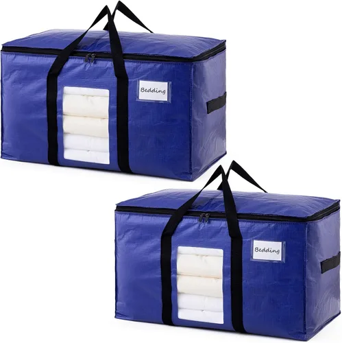Vista 45 de TAILI - Bolsas de mudanza extra grandes, paquete de 10 bolsas negras resistentes para almacenamiento con ventana visible, asas envolventes