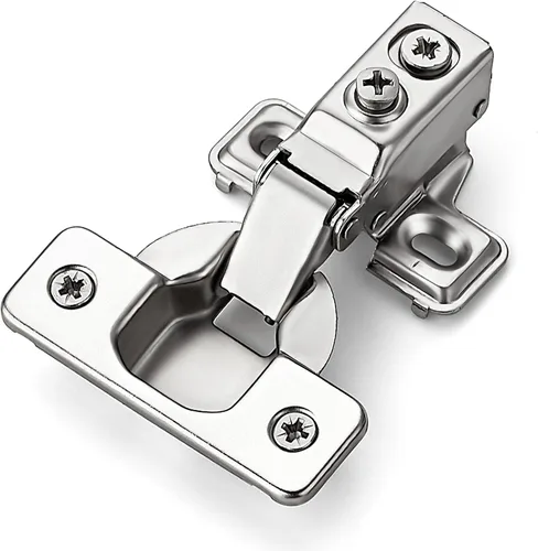 Vista 8 de Ravinte - Paquete de 2 bisagras de brazo corto para gabinete de cocina de 1/2 pulgada de superposición, bisagras de ángulo de apertura de 105 grados