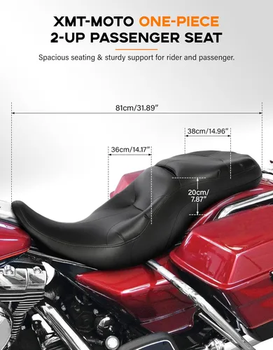 Vista 3 de XMT-MOTO Cojín para Asiento de Conductor y Pasajero Compatible con Harley Davidson Touring Electra Glide Classic 1997-2007