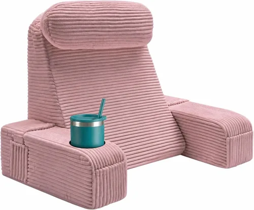 Vista 18 de Almohada de lectura para adultos, almohada de espalda para sentarse en la cama, almohada de respaldo para sentarse en la cama, brazos desmontables