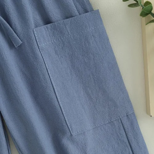 Vista 4 de Pantalones deportivos de algodón para bebé, niño y niña, pantalones de harén hippie, pantalones de carga para bebés, pantalones largos de otoño