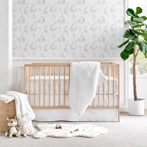 Vista 9 de Levtex Baby - Set de ropa de cama Mills Waffle para cuna - Set para guardería - Rosa suave - Rosa suave con textura de gofre - Set de 4 piezas Blush
