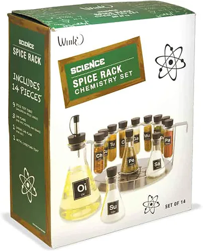 Vista 5 de Especiero con formas de tubos de química, conjunto de 14 piezas