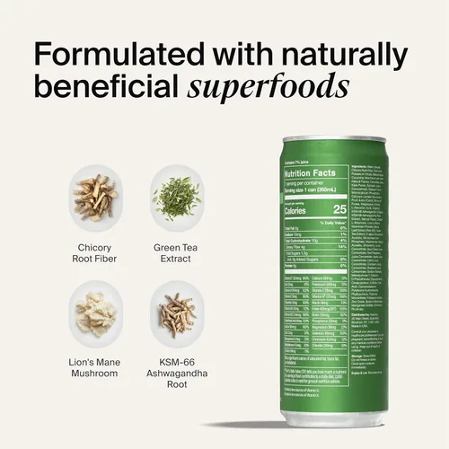 Vista 5 de Huel Daily Greens listas para beber Superfood Super Greens 0.14 oz Fibra