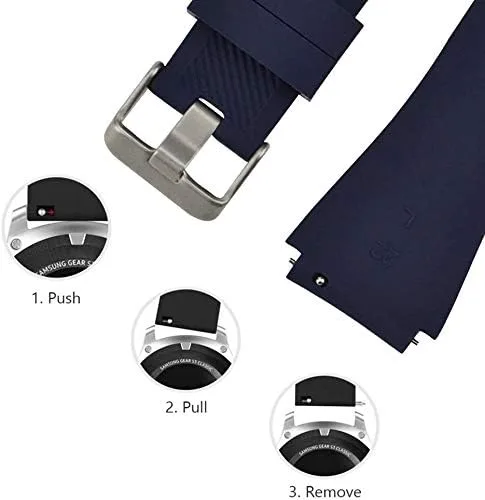 Vista 5 de iBazal 22mm Silicone Band Compatible with Samsung Galaxy Watch 3 45mm Galaxy Watch 46mm Gear S3 Frontier Classic Band, Adjustable Silicone Strap