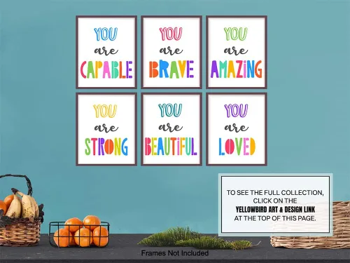 Vista 9 de Arte de pared inspirador de afirmaciones positivas, decoración de aula, dormitorio de niños, habitación de niñas, decoración de guardería, frases