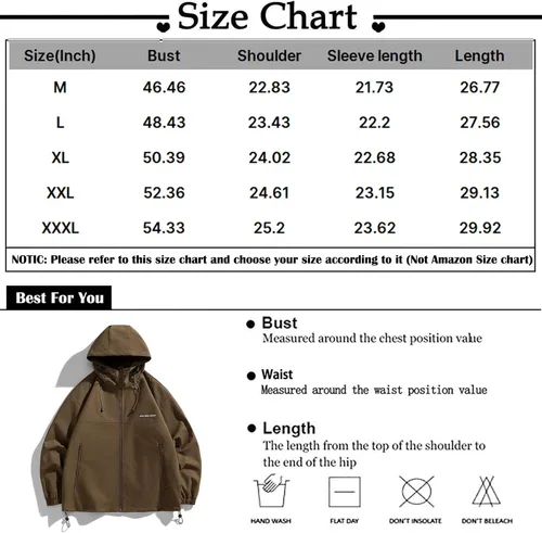 Vista 4 de RTRDE Chaquetas para hombre con capucha, chaqueta impermeable ligera para golf, ciclismo, cortavientos, M-3XL