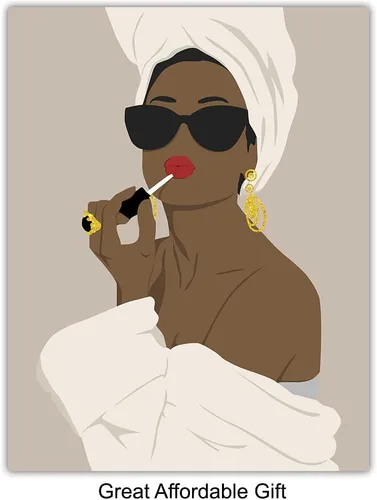 Vista 6 de Black Culture - Accesorios de baño grandes de 11 x 14 pulgadas, arte de pared de mujeres afroamericanas negras, decoración de pared afro, obra
