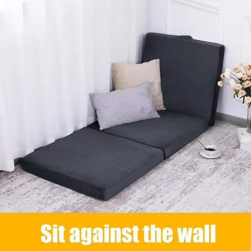 Vista 3 de BALAPET Almohada plegable de espuma viscoelástica suave para el suelo, almohada plegable de 3 piezas con asa, ideal para meditación, jugar, yoga