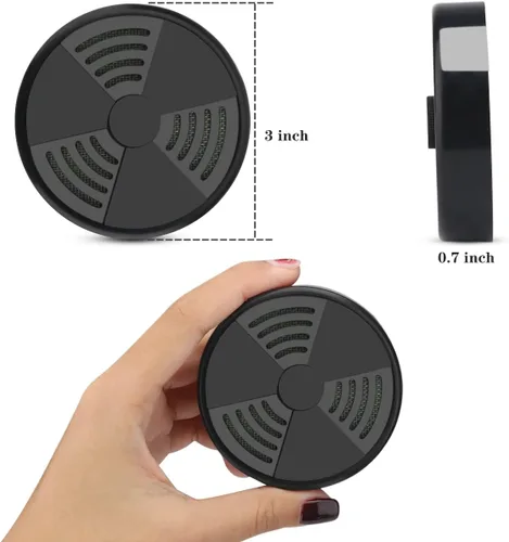Vista 6 de Humidificador de puros TISFA, humidificadores ajustables para cigarros Humidificador portátil y redondo negro