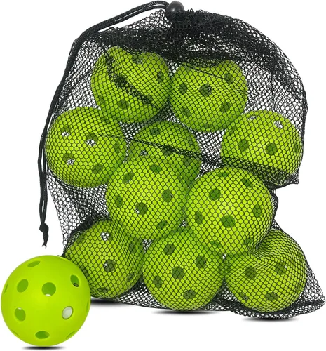 Vista 27 de 6 -Pack Pickleball Balls, 26 Holes Outdoor Pickleballs, High Elasticity & Durable Pickle Balls for All Style Pickleball Paddles Indoor Pickleballs