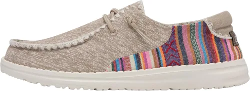 Vista 27 de Hey Dude Wendy Chambray - Zapatos para mujer, mocasines con cordones para mujer, cómodos y ligeros Aurora Blanco 2