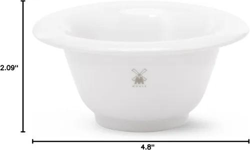 Vista 6 de MÜHLE Plato de afeitar con borde platino de porcelana blanca