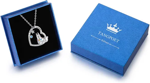 Vista 7 de TANGPOET Llama Necklace 925 Sterling Silver Alpaca Llama Pendant Jewelry Gifts for Women Girls with 18"+2" Cable Chain