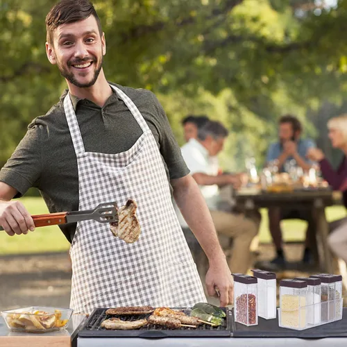 Vista 6 de URALFA Mini salero y pimentero con tapa, coctelero de especias de plástico, para condimentos, recipientes de especias de viaje sin especias
